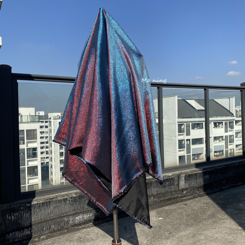 Velvet Fabric Embroidery - Degrade Parlak Simli Kumaş Kırışmaz Metreyle