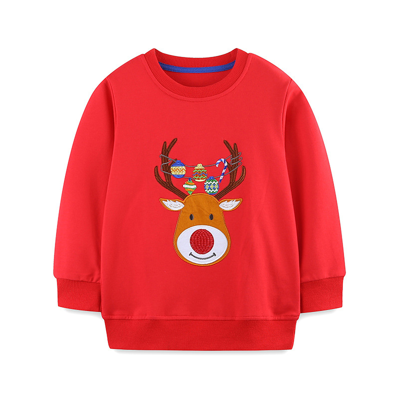 Embroidery Xmas Designs - Çocuklar için Noel Sweatshirtleri Erkek Kız