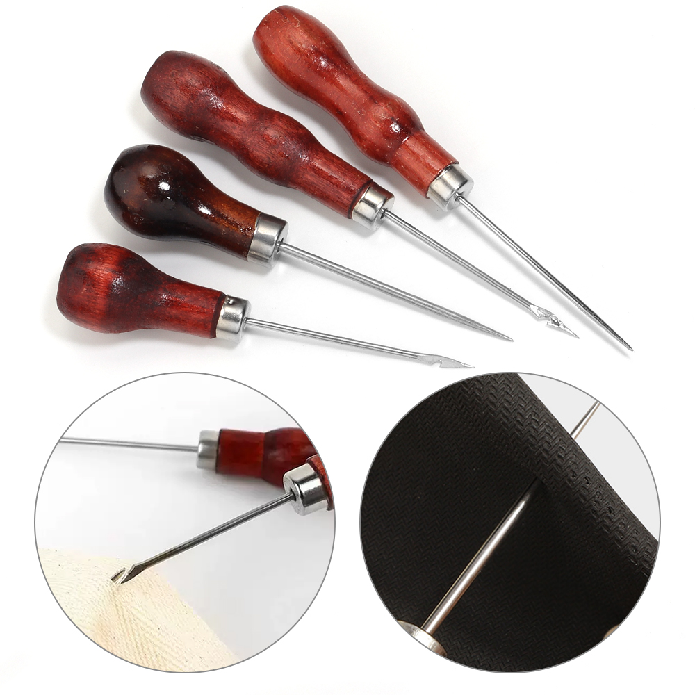 Punch Needle Handle - Ahşap Saplı Awl DIY Deri Çadır