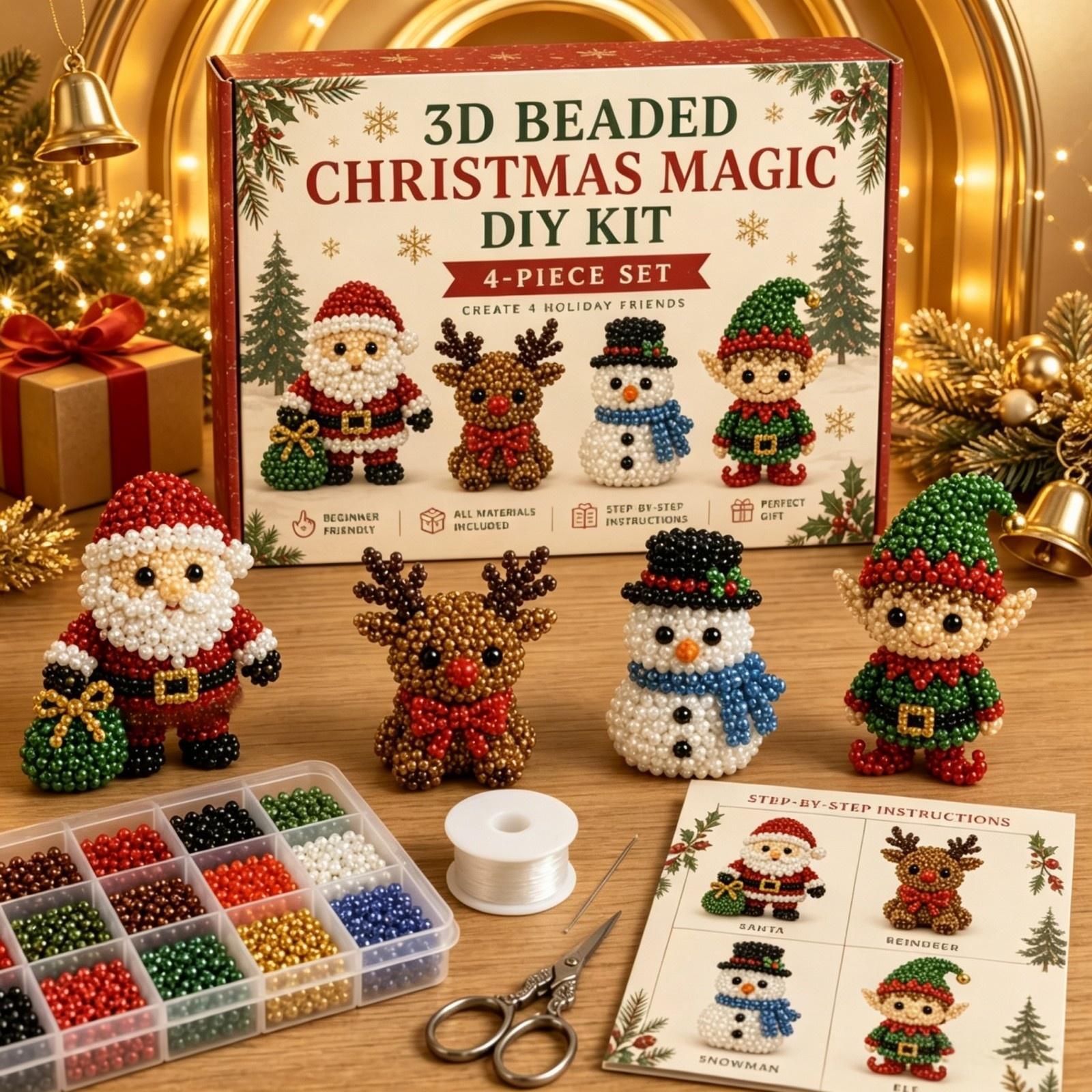 Embroidery Xmas Kits - 3D İnci Noel Yavrusu Sanat Kiti