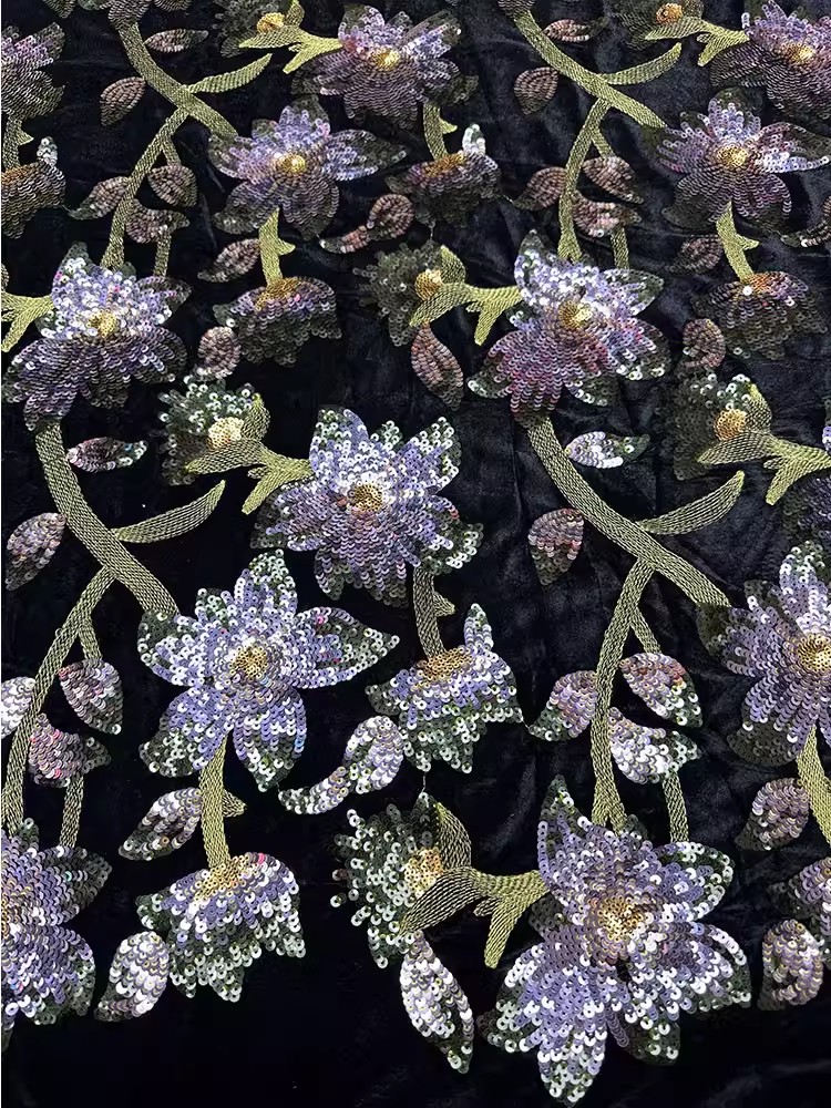 Velvet Fabric Embroidery - 1 yard Retro kadife tela El