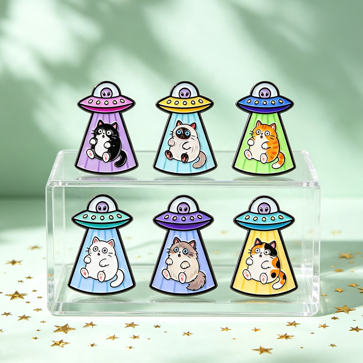 Komik UFO Uzaylı Kedi Emaye Ro - Embroidery Illustration incelemesi ve fiyatı