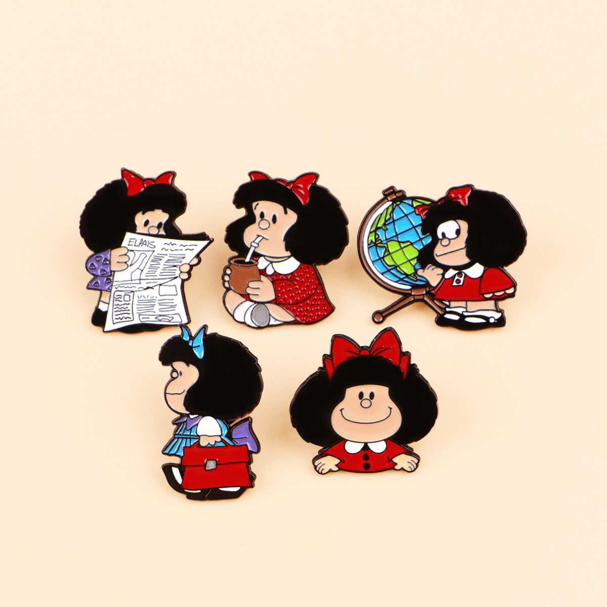 5 adet sevimli kız emaye Pin s - Embroidery Illustration incelemesi ve fiyatı