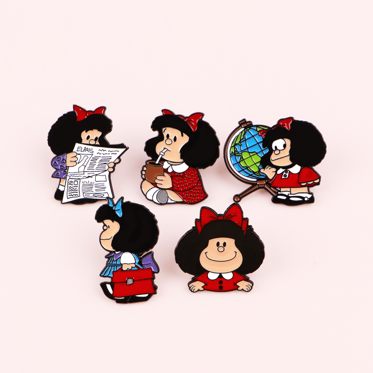 5 adet sevimli kız emaye Pin s - Embroidery Illustration incelemesi ve fiyatı