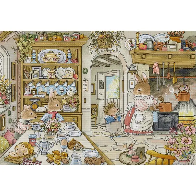 Tavşanın mutfak karikatür hayv - Embroidery Tas incelemesi ve fiyatı