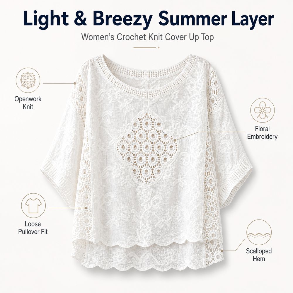 Çiçek Nakışlı Beyaz Ajur Örgü  - Embroidery Shawl incelemesi ve fiyatı
