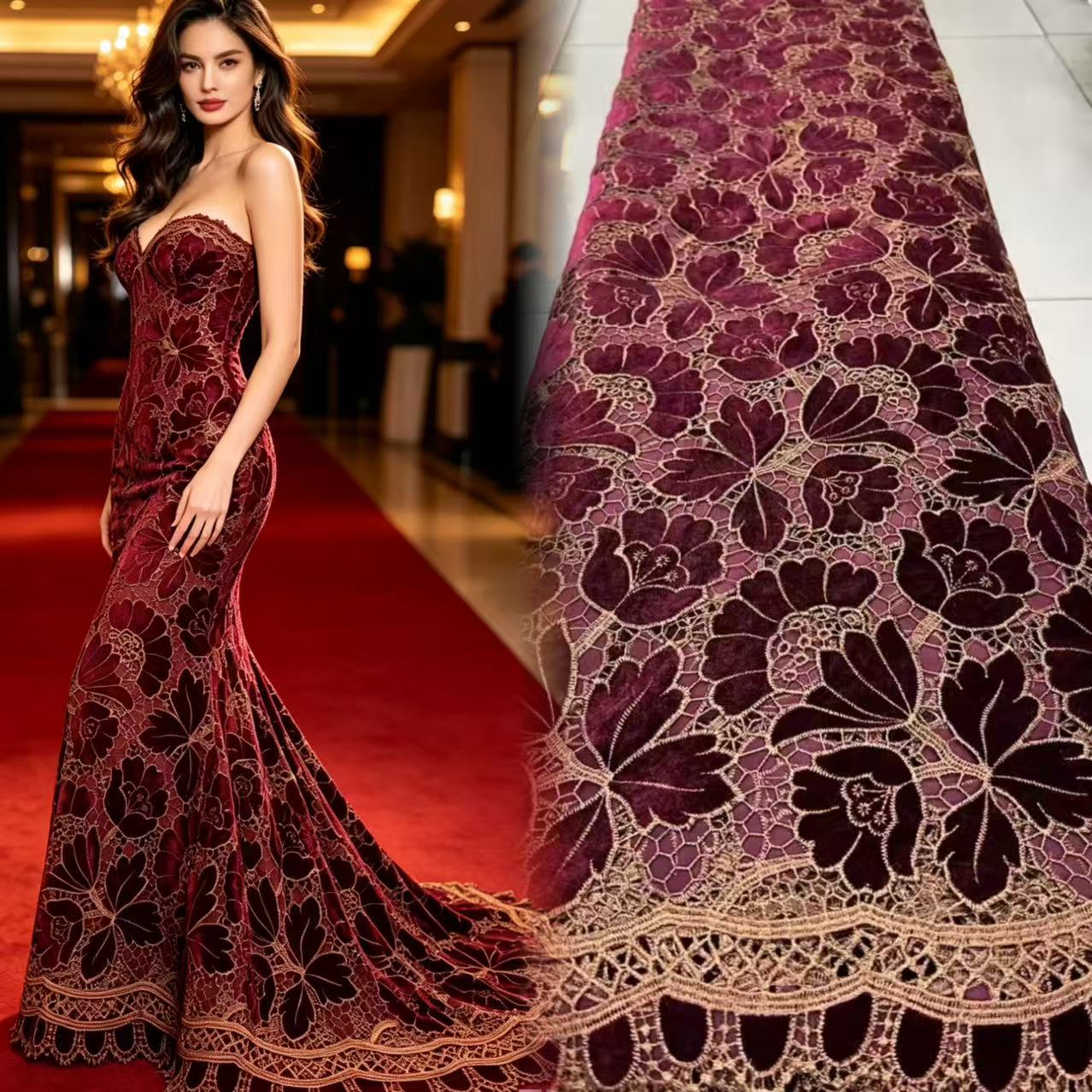 Afrika Kadife Dantel Kumaşı Ni - Velvet Fabric Embroidery incelemesi ve fiyatı