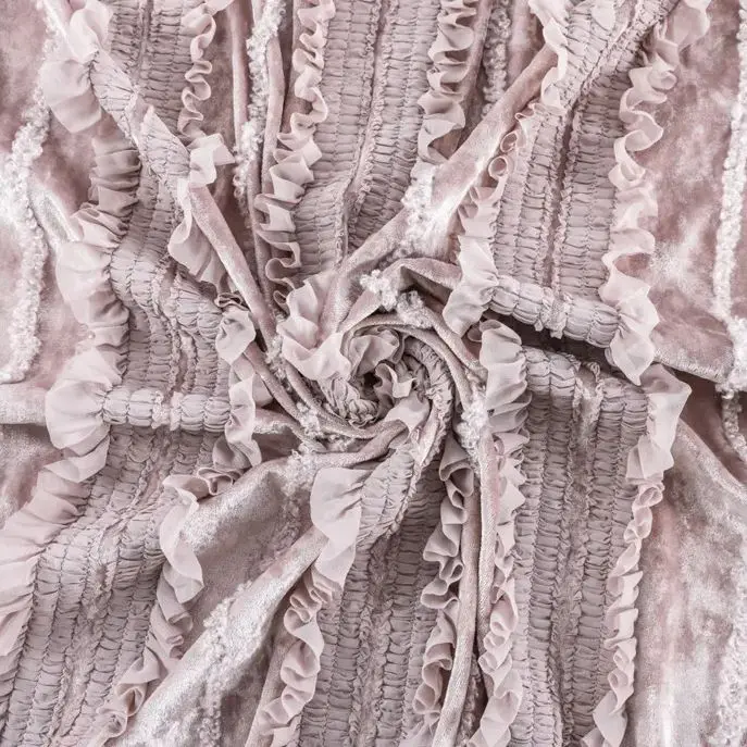 Yeni kadife esnek kumaş, 3D fı - Velvet Fabric Embroidery incelemesi ve fiyatı