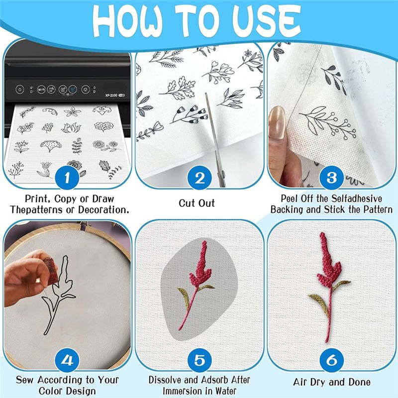 LIKE WISH 15PCS A4 Suda Çözüne - Water Soluble Stabilizer incelemesi ve fiyatı